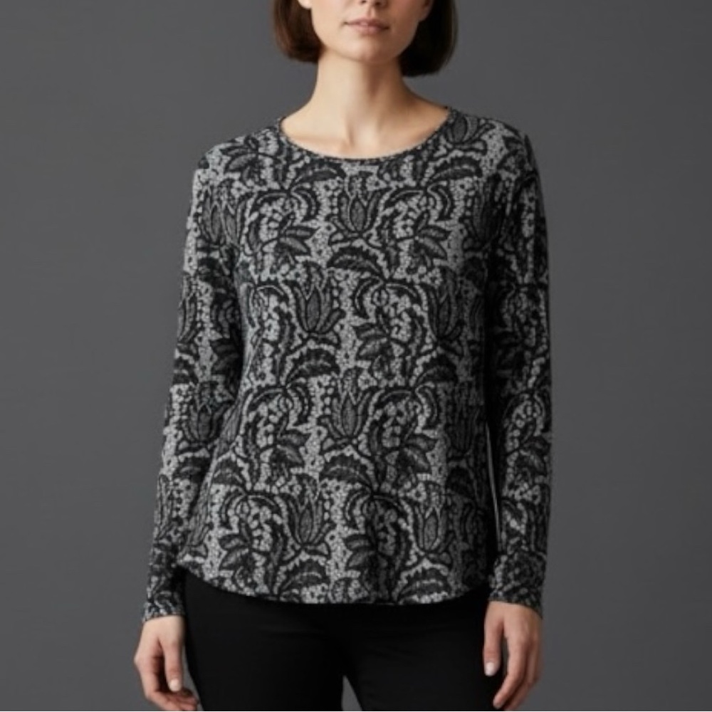 JOE FRESH - Grey & Black Long Sleeve Top - Ladies Size L